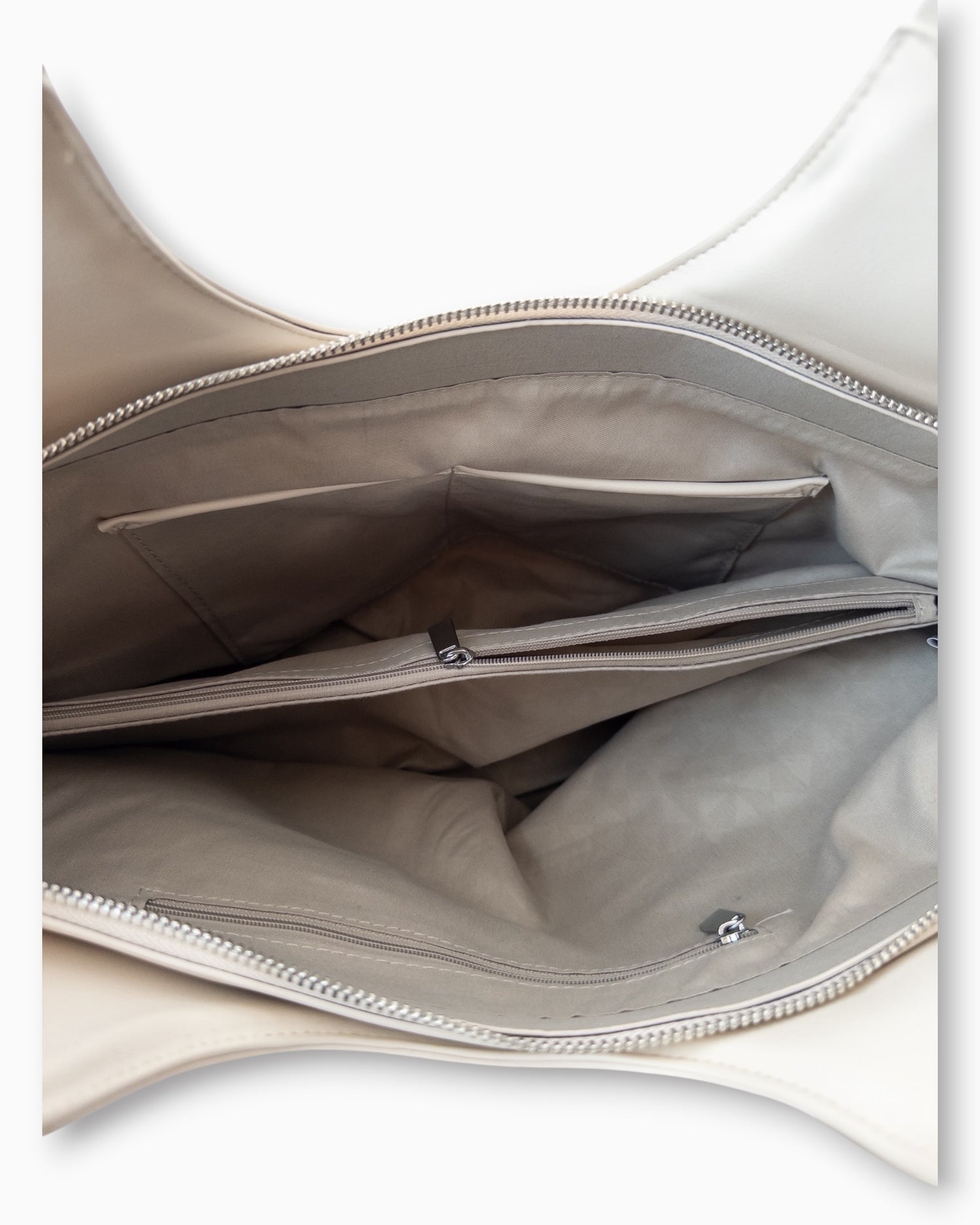 Handtasche mit Streifenmuster creme braun