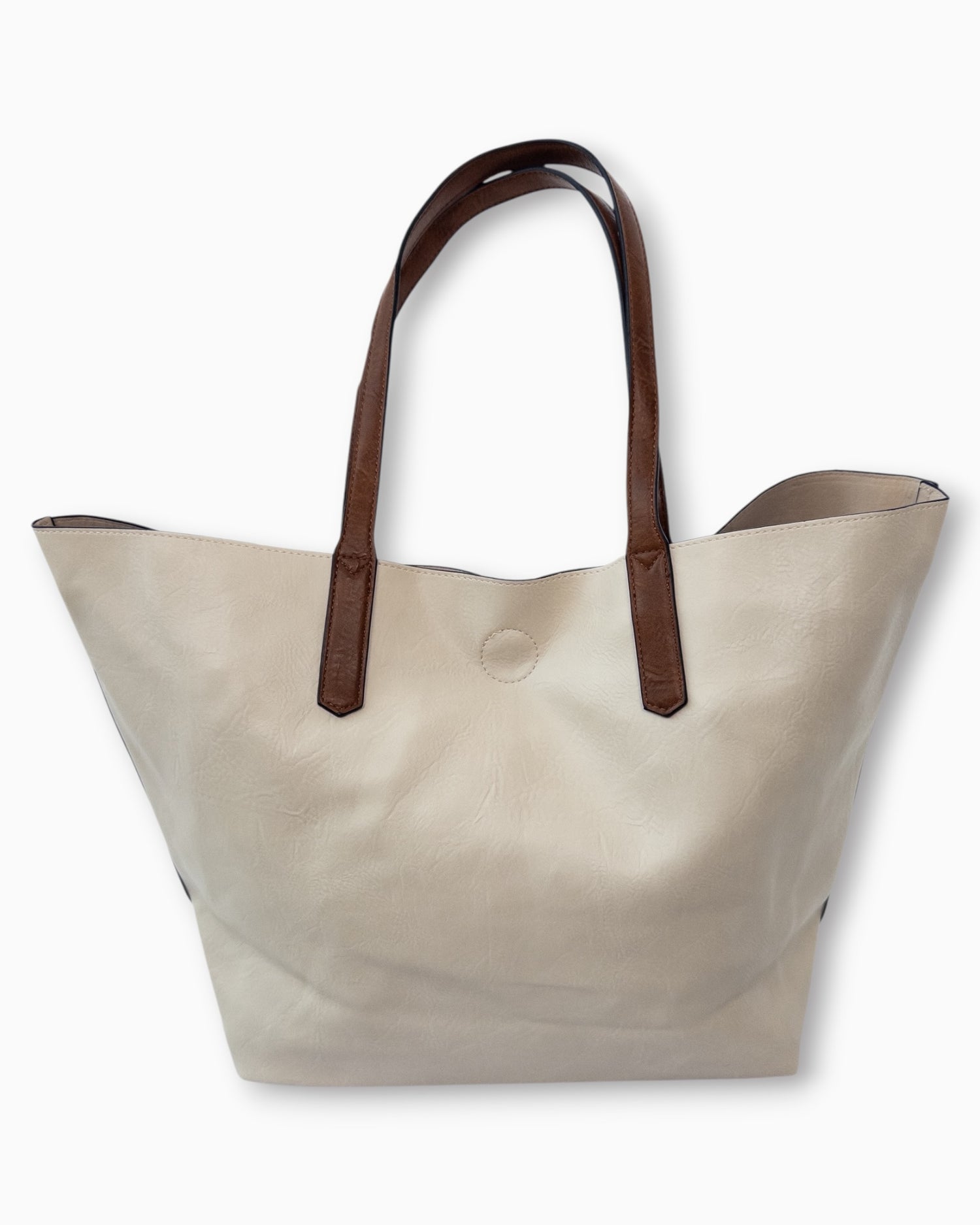 Handtaschen-Set 3-teilig mit Täschchen creme