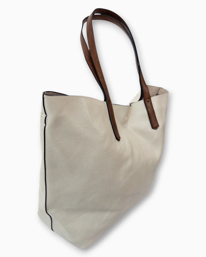 Handtaschen-Set 3-teilig mit Täschchen creme