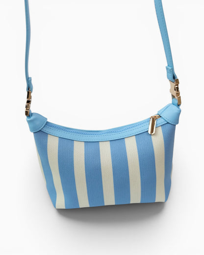 Maritime Canvas-Umhängetasche hellblau