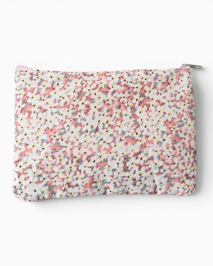 Blumige Kosmetiktasche Love rosa