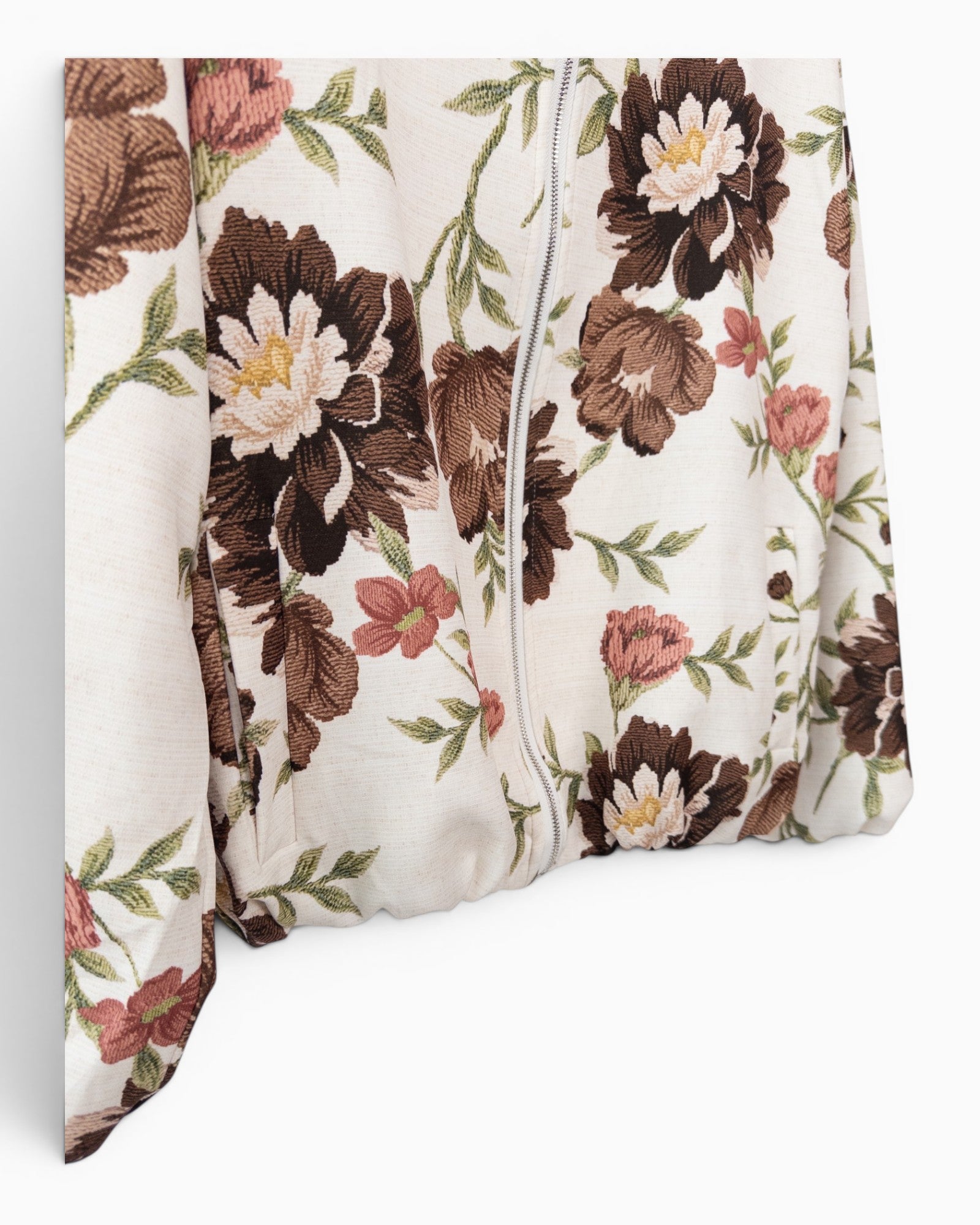 Blouson Jacke mit Blumenmuster creme