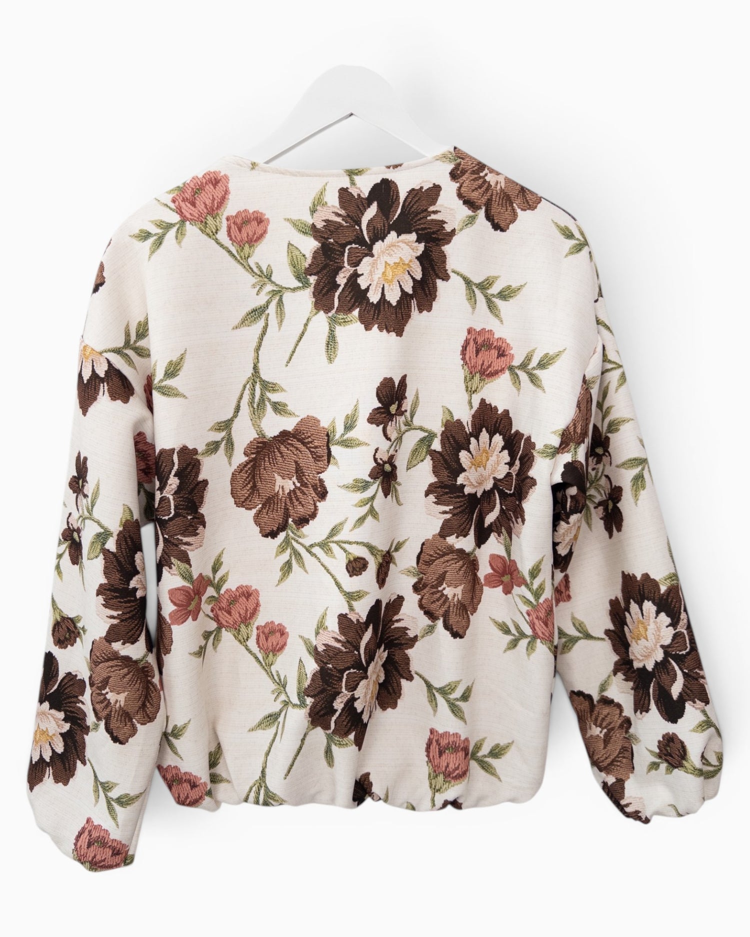 Blouson Jacke mit Blumenmuster creme