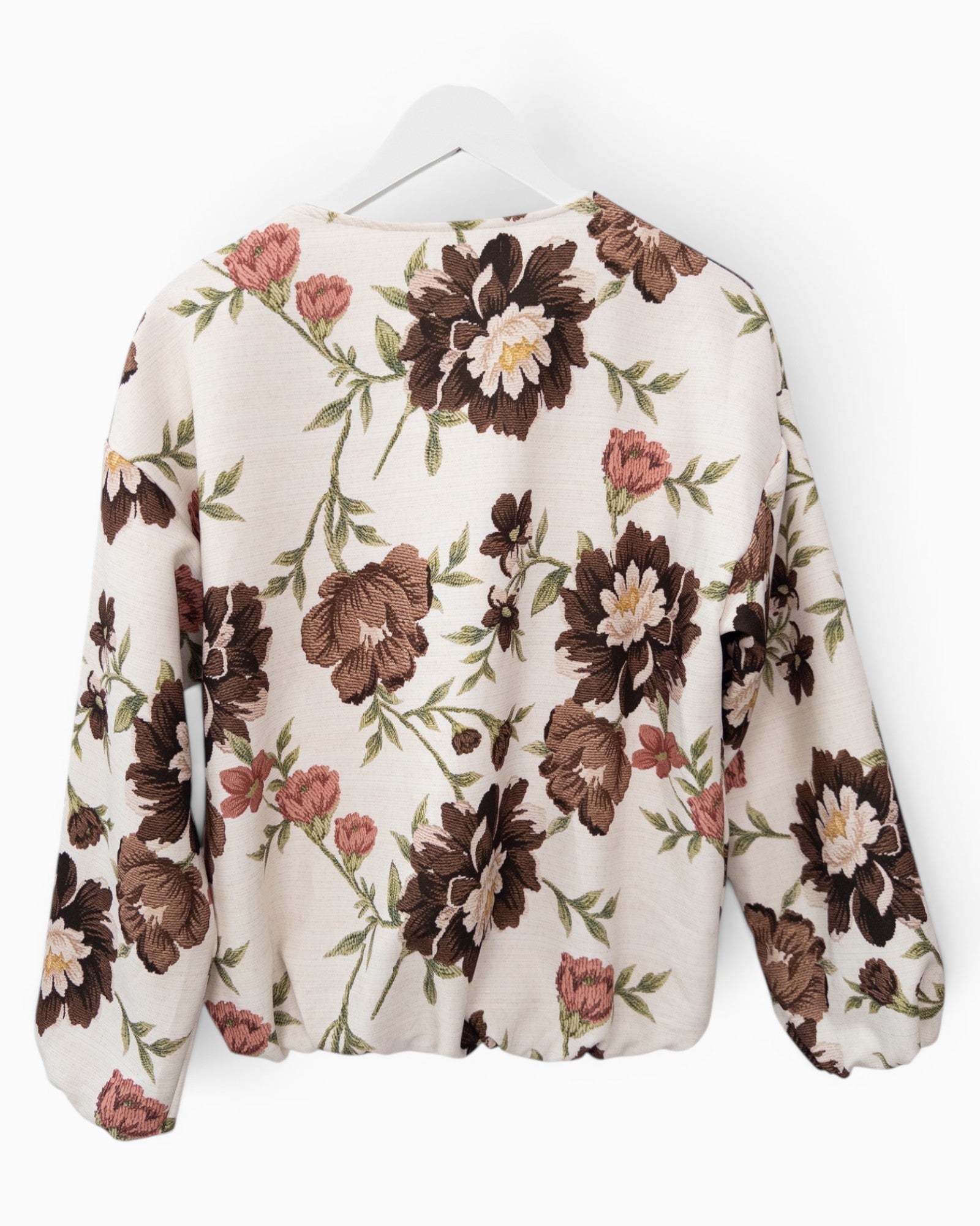 Blouson Jacke mit Blumenmuster creme