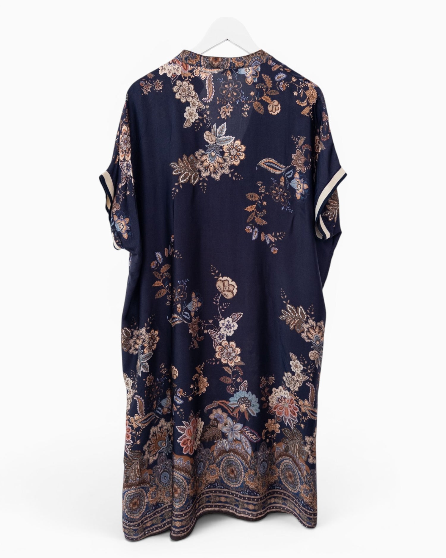 Sommerkleid mit Blumen Paisleymuster dunkelblau