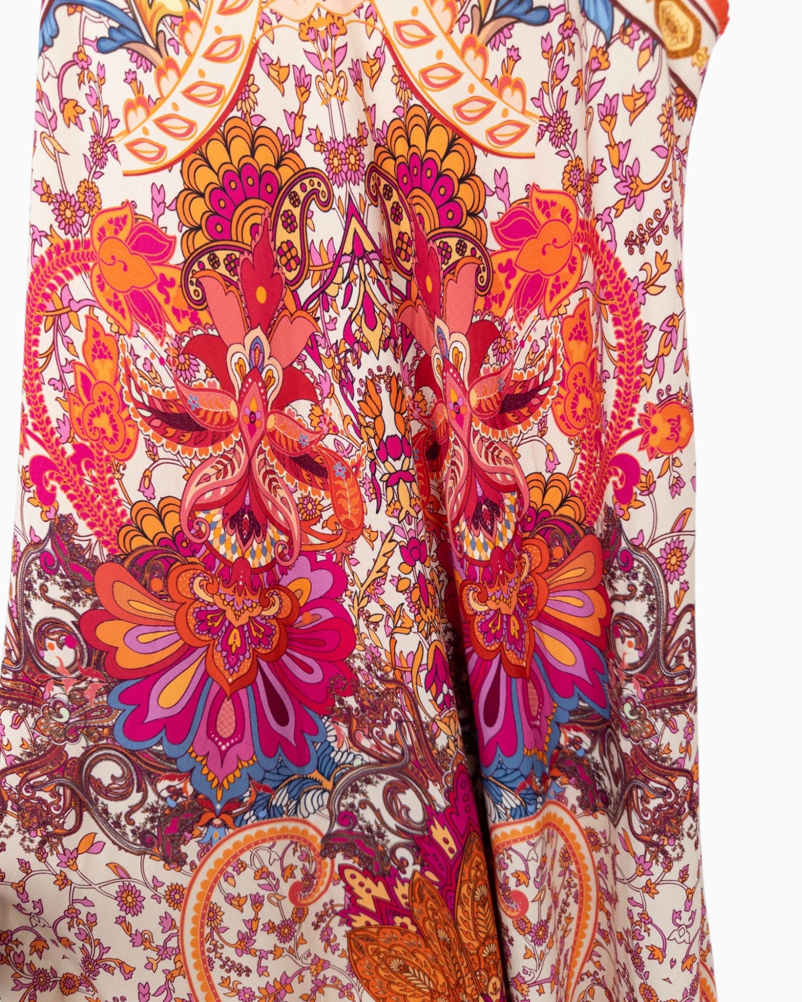 Maxikleid mit ornamentalem Paisley-Print orange pink