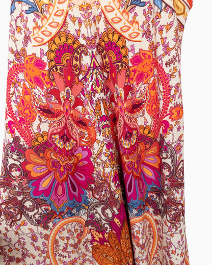 Maxikleid mit ornamentalem Paisley-Print orange pink
