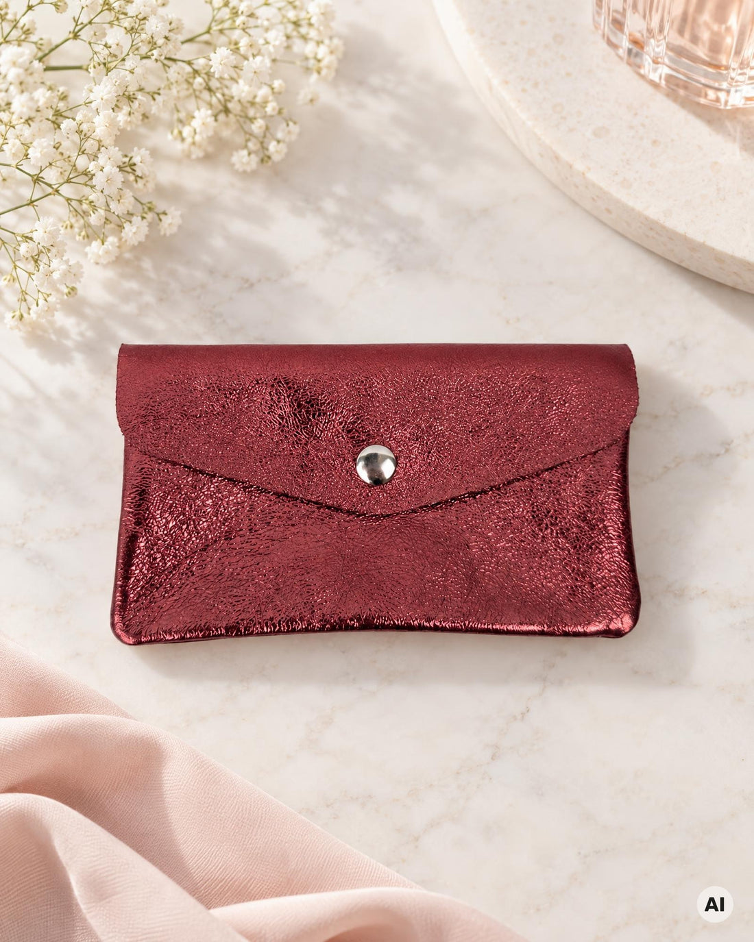 Geldbörse Leder bordeaux