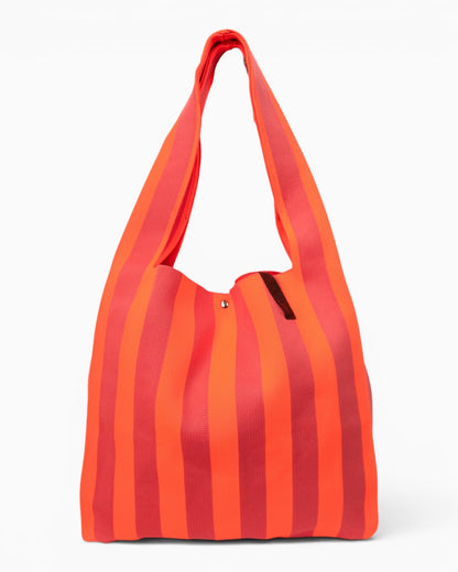 Shopper Lois LOT83 Streifen neonorange altrosa dunkel
