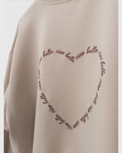 Sweatshirt Ciao Bella beige