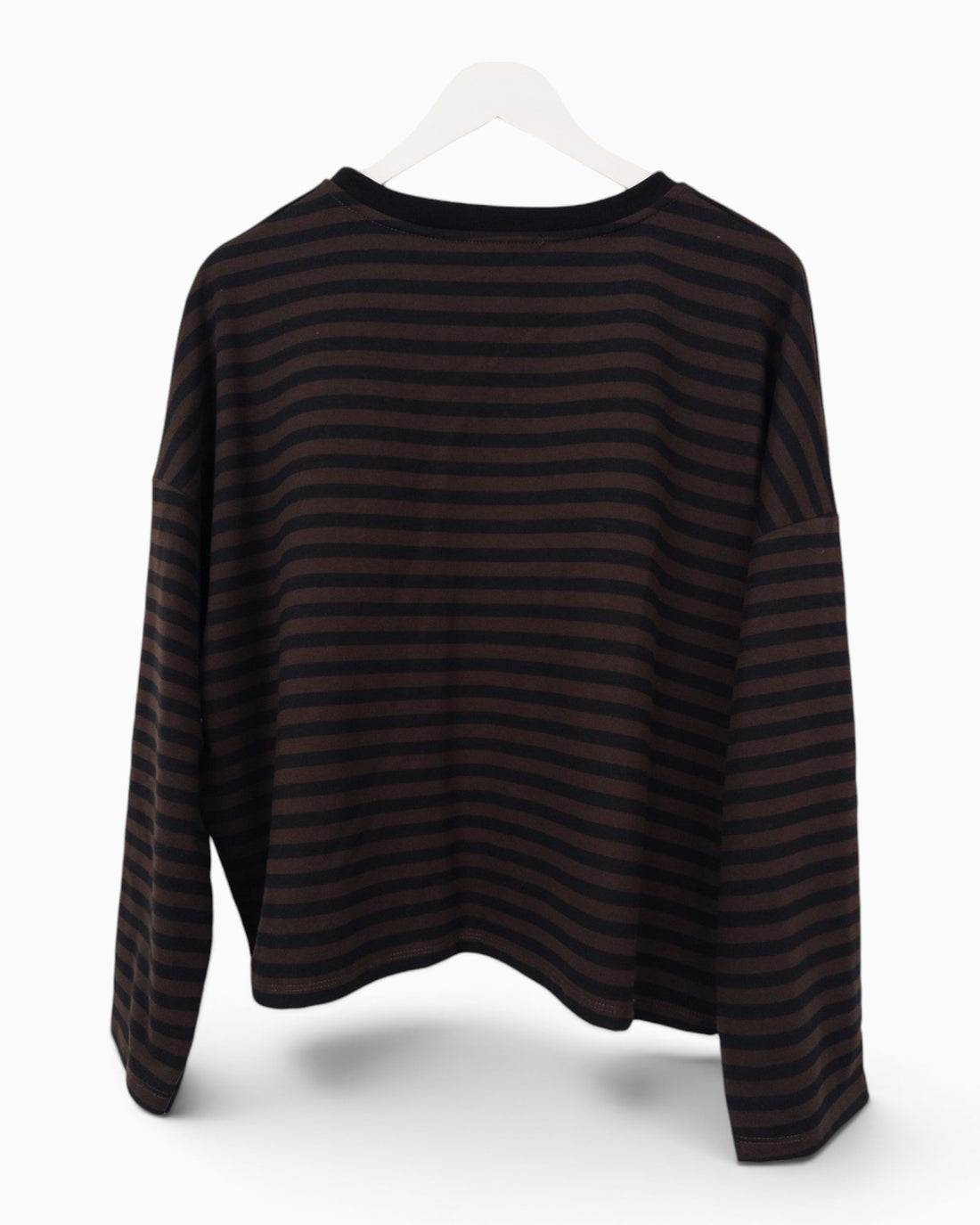 Streifenpullover mit Herz schwarz braun