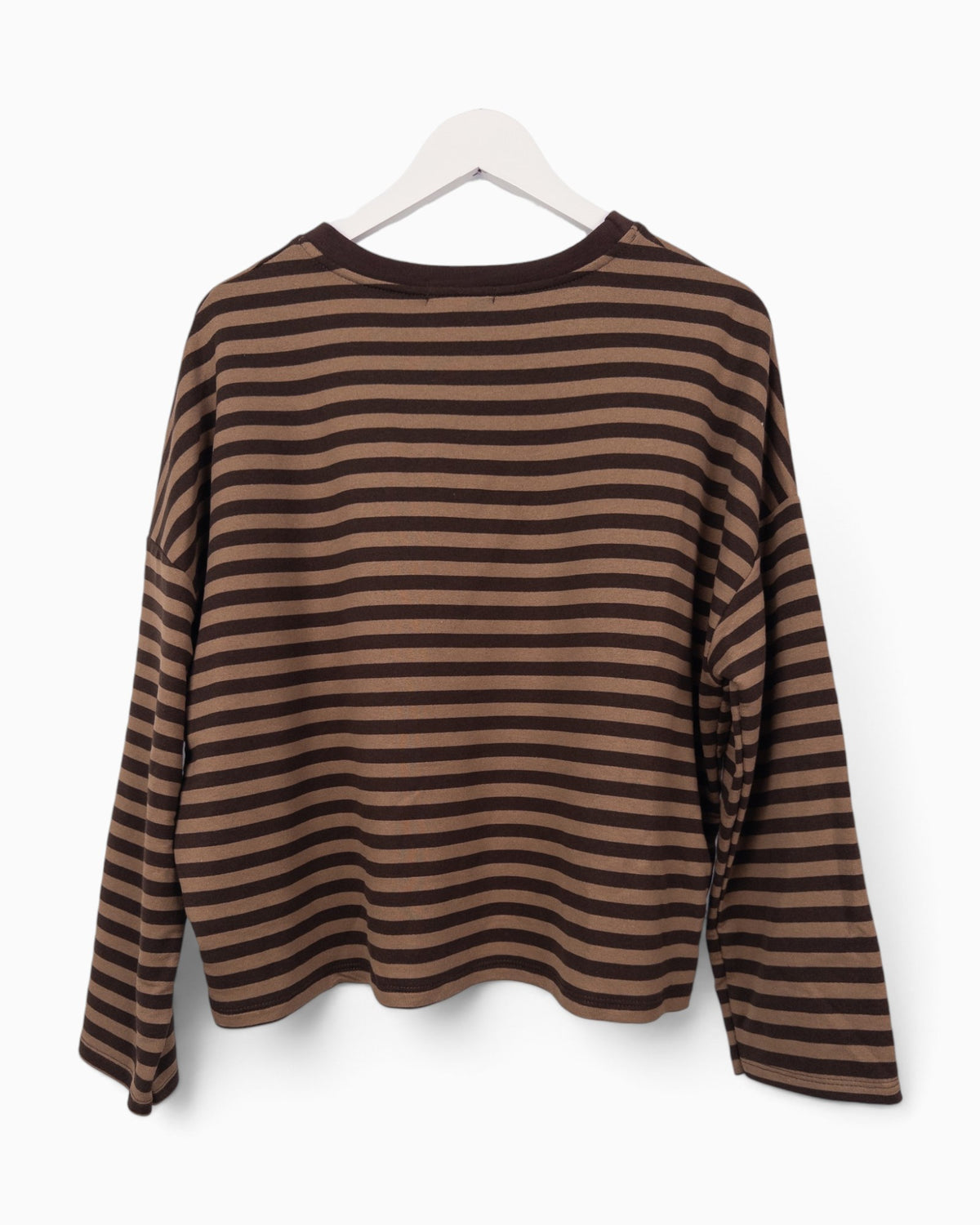 Streifenpullover mit Herz braun