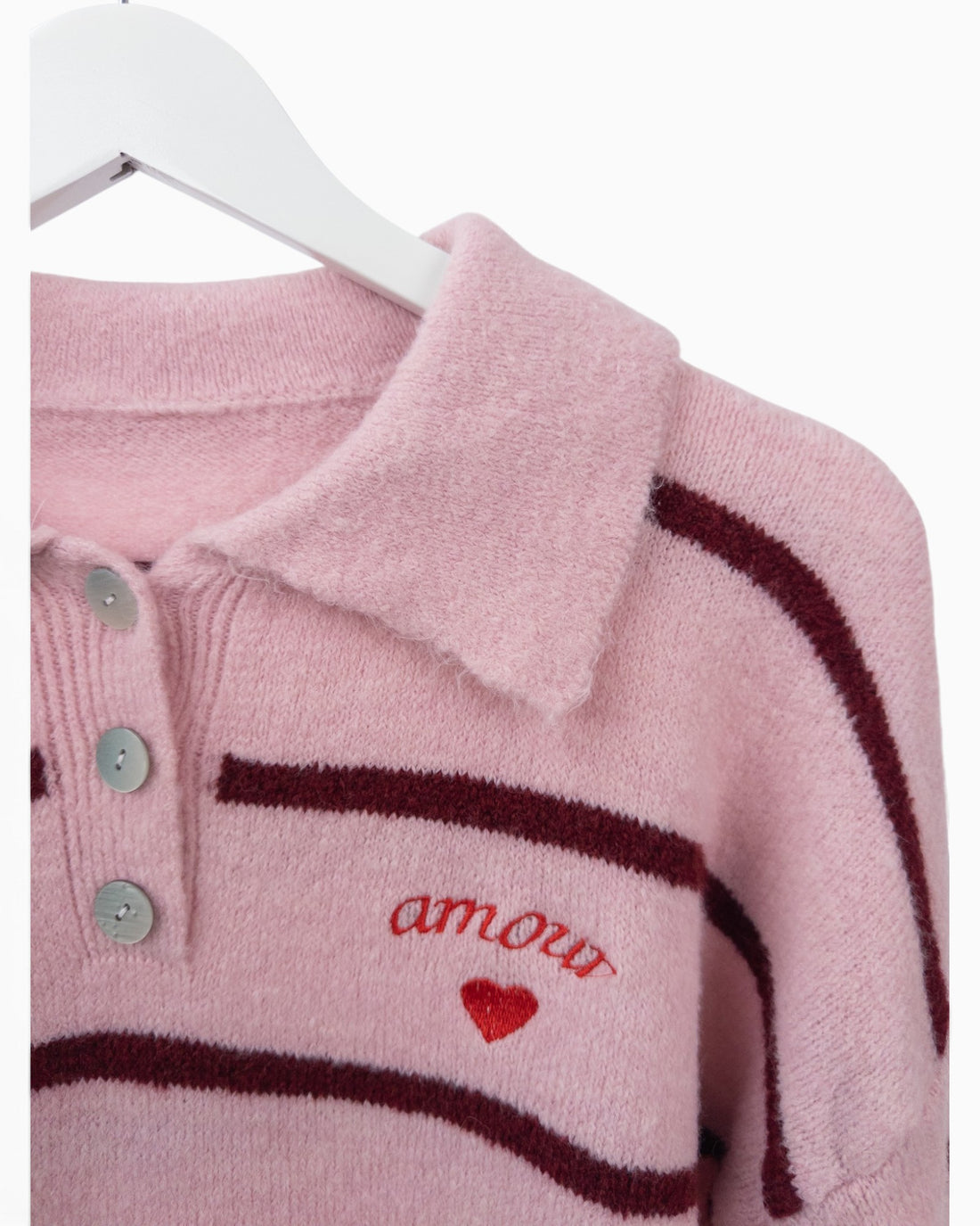 Strickpullover Amour rosa weinrot
