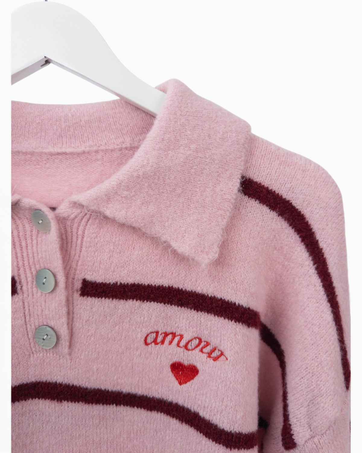 Strickpullover Amour rosa weinrot