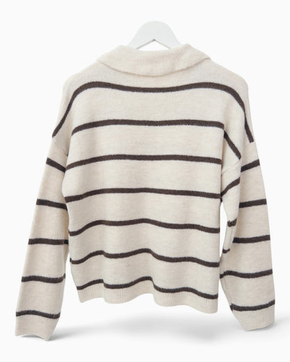 Strickpullover Amour creme braun