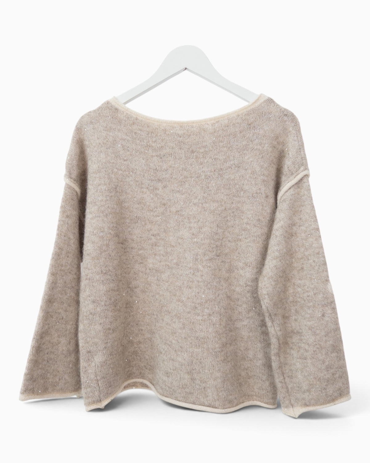 Strickpullover mit Herzen beige
