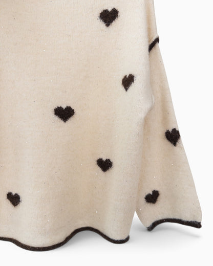 Strickpullover mit Herzen creme