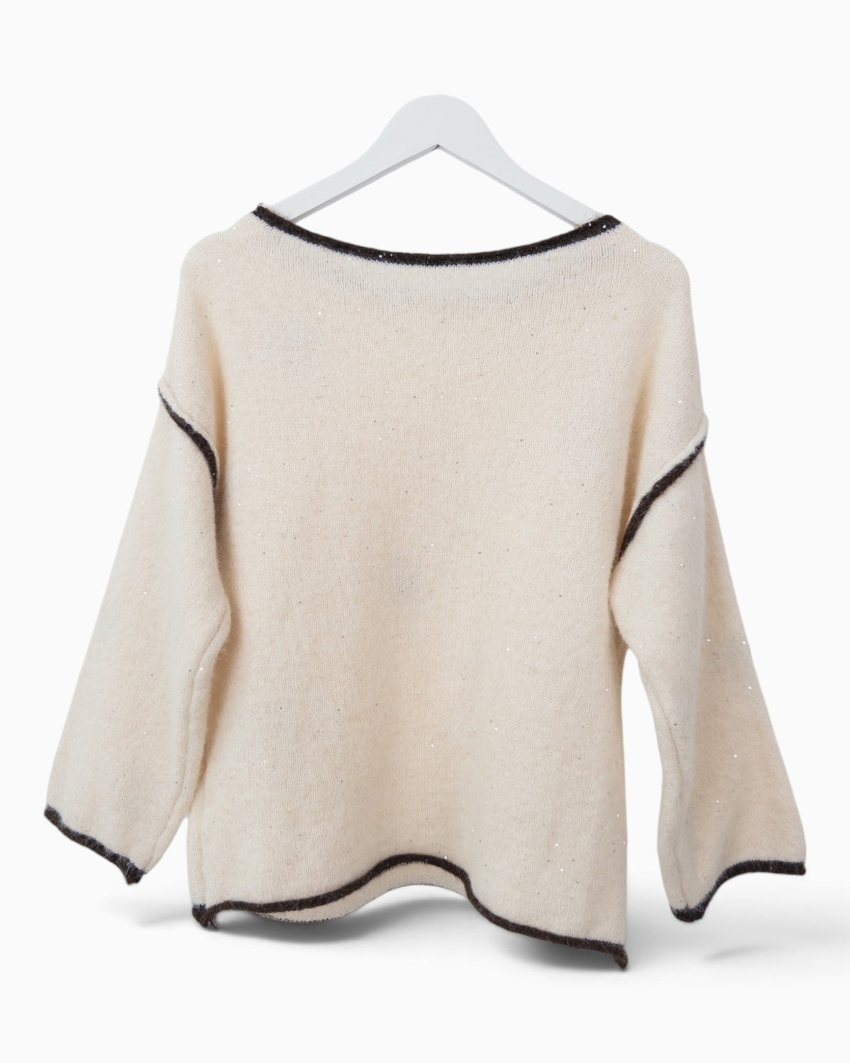 Strickpullover mit Herzen creme