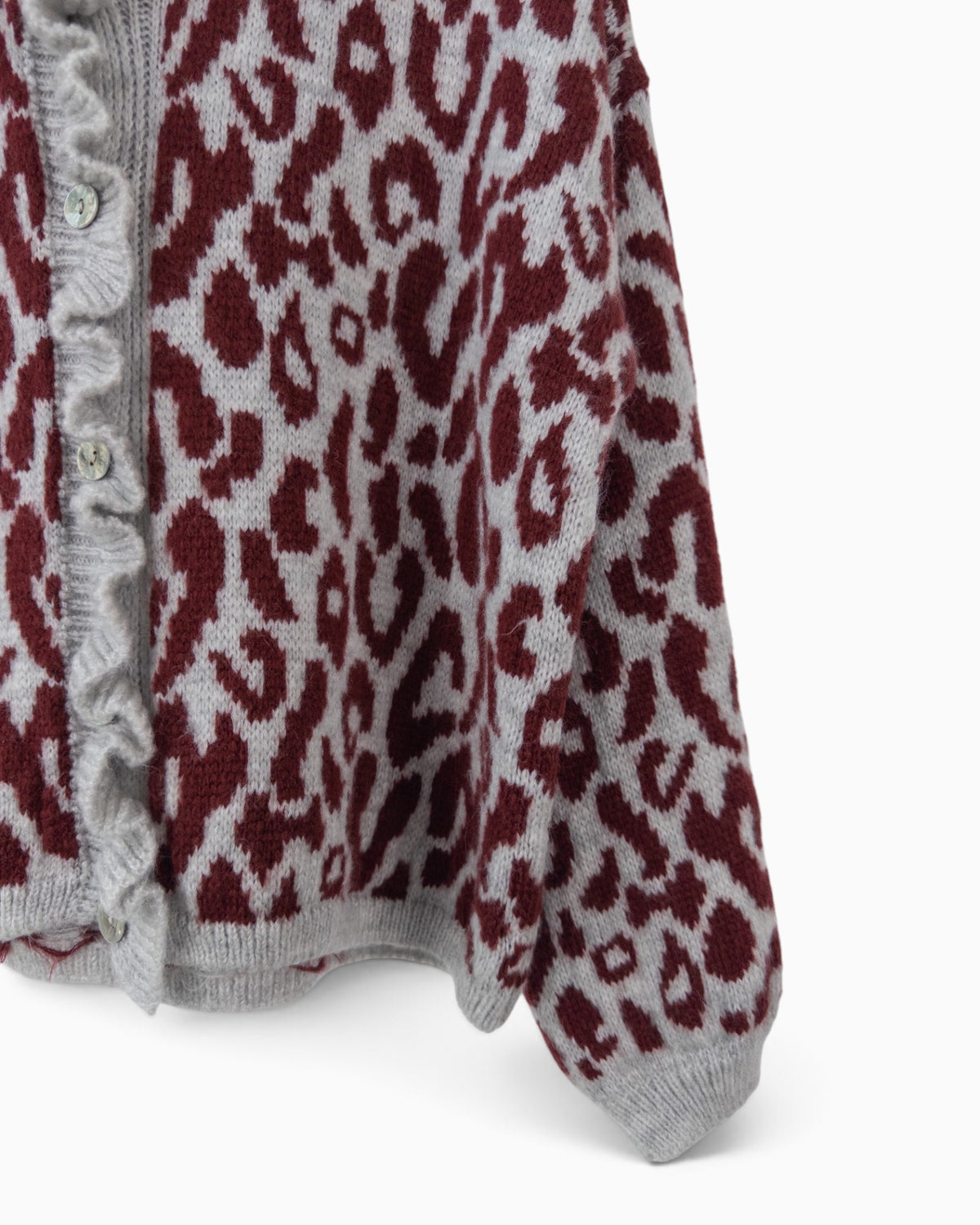 Cardigan Leo grau weinrot