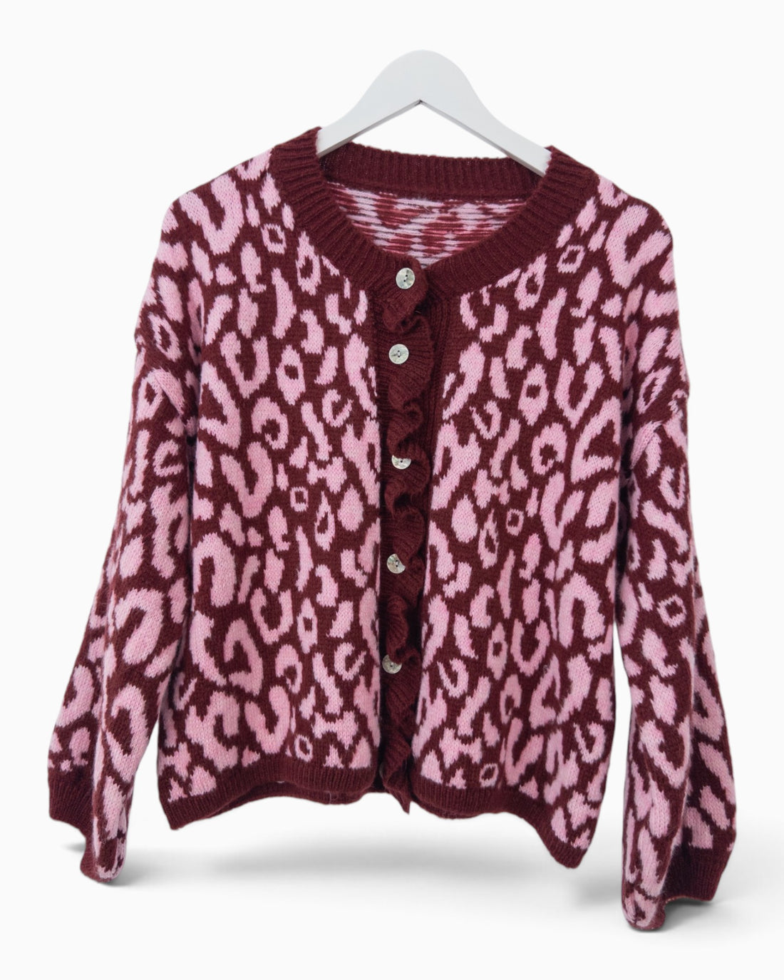 Cardigan Leo weinrot rosa