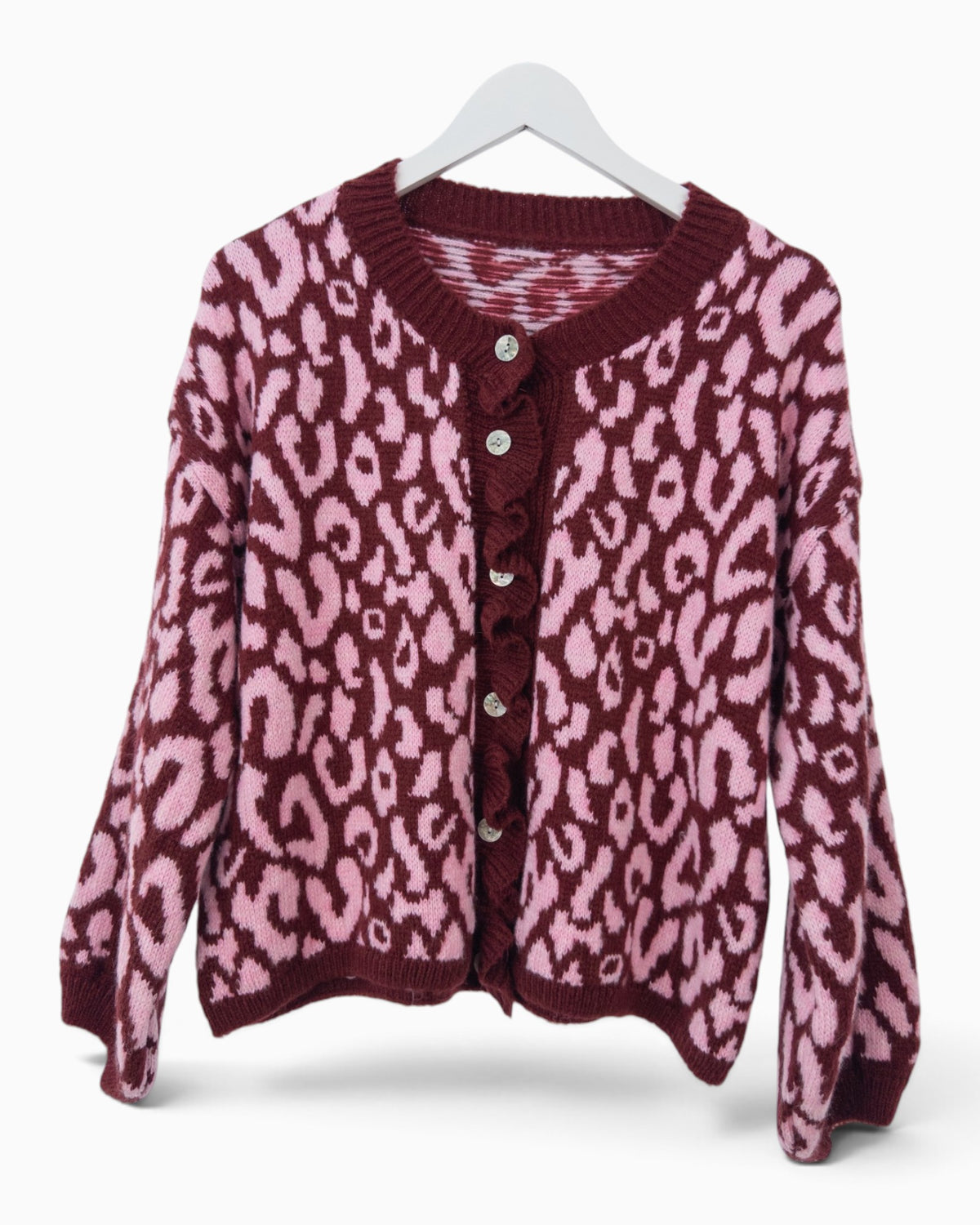 Cardigan Leo weinrot rosa