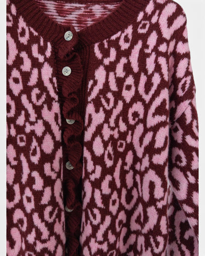 Cardigan Leo weinrot rosa
