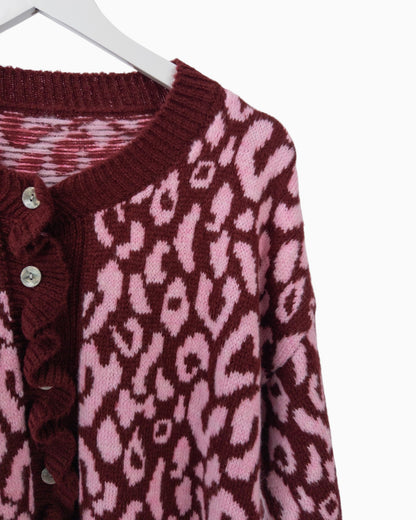 Cardigan Leo weinrot rosa