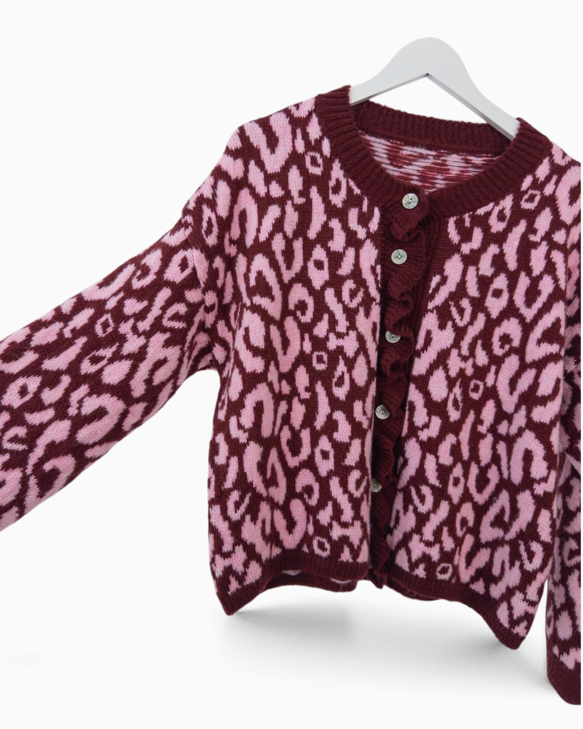 Cardigan Leo weinrot rosa