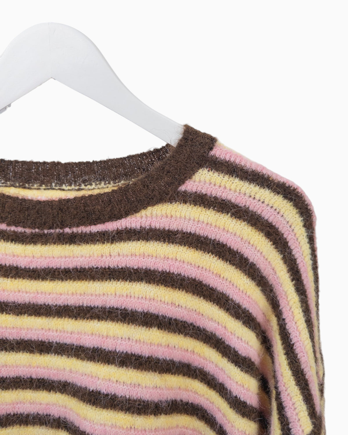 Strickpullover mit Streifen braun gelb