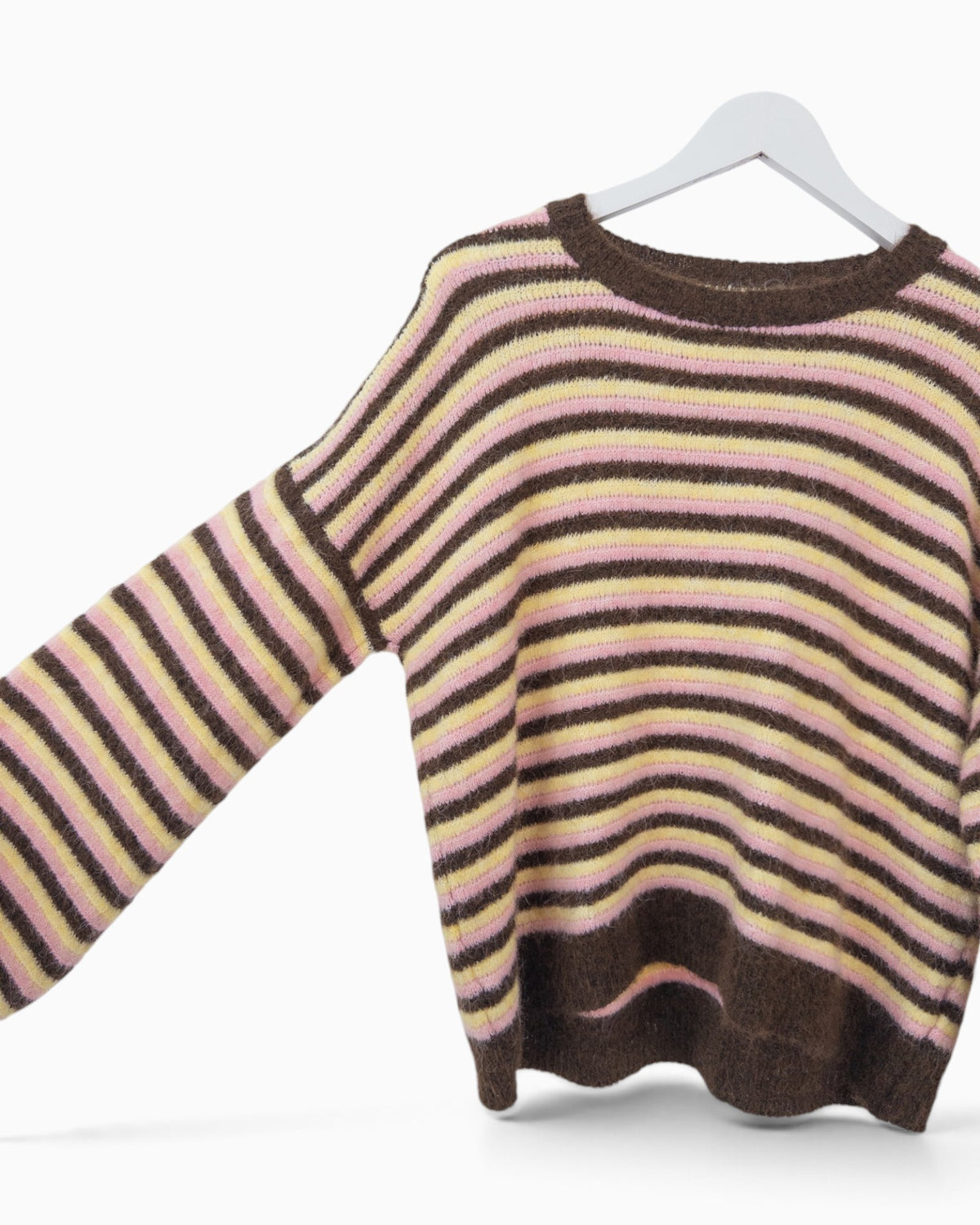 Strickpullover mit Streifen braun gelb