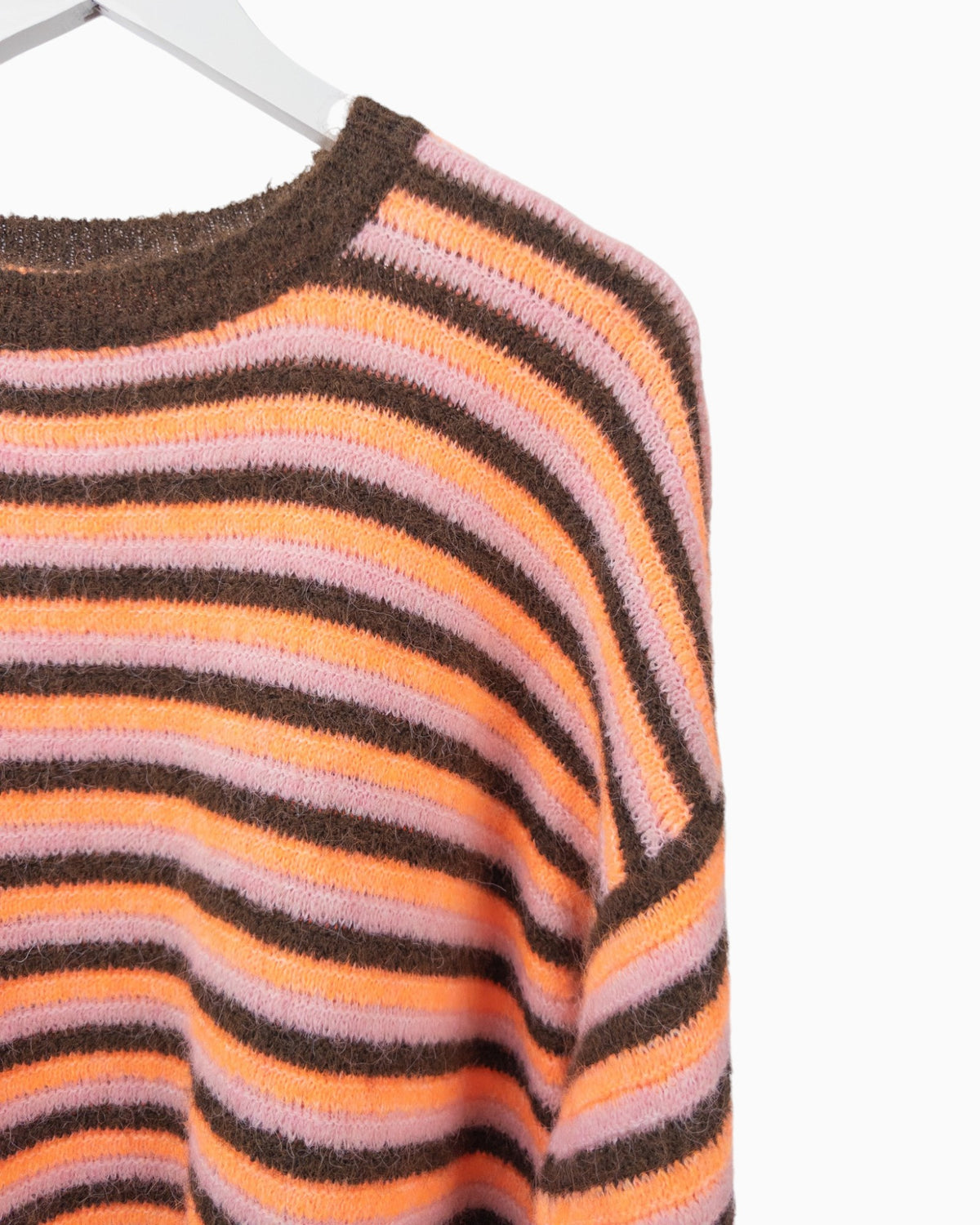 Strickpullover mit Streifen braun orange