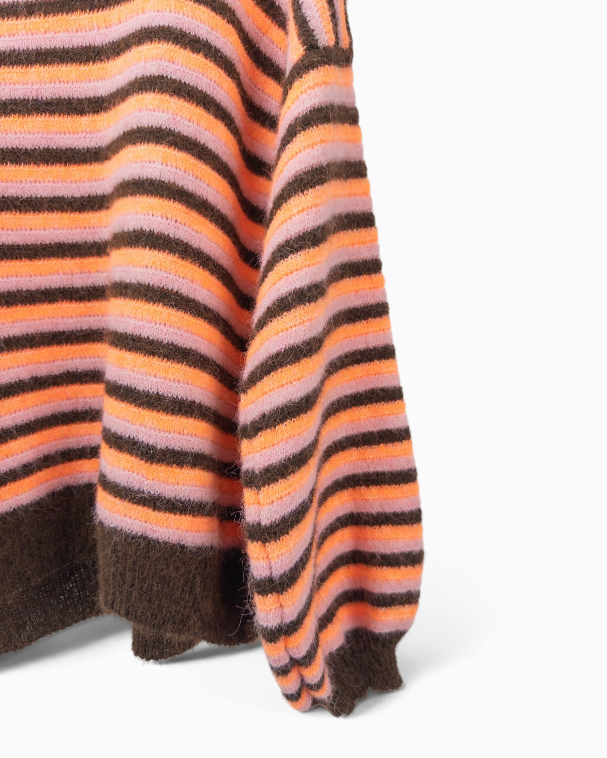 Strickpullover mit Streifen braun orange