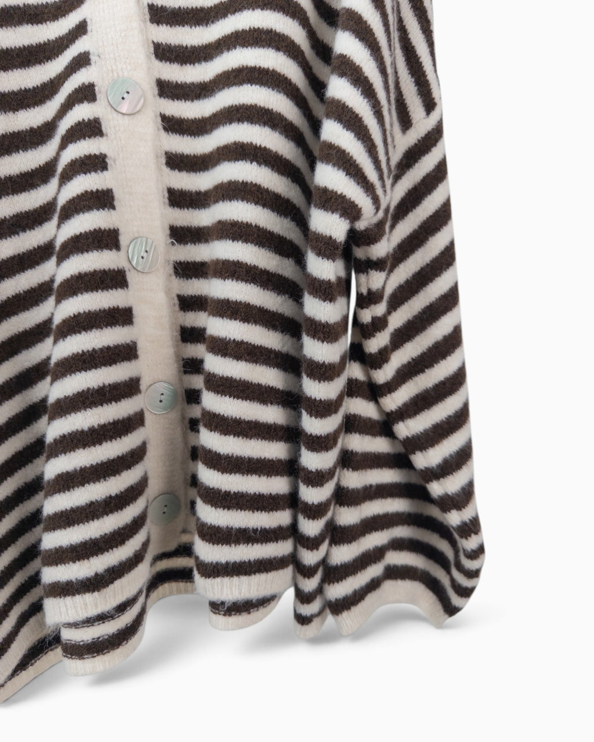 Cardigan mit Streifen creme dunkelbraun