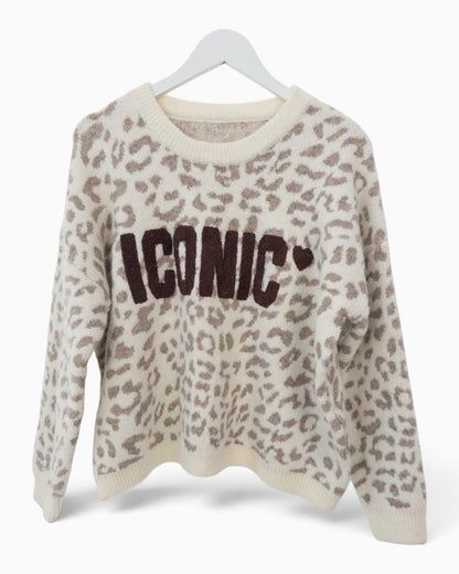 Strickpullover Iconic creme taupe