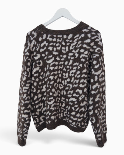 Strickpullover Iconic dunkelbraun creme
