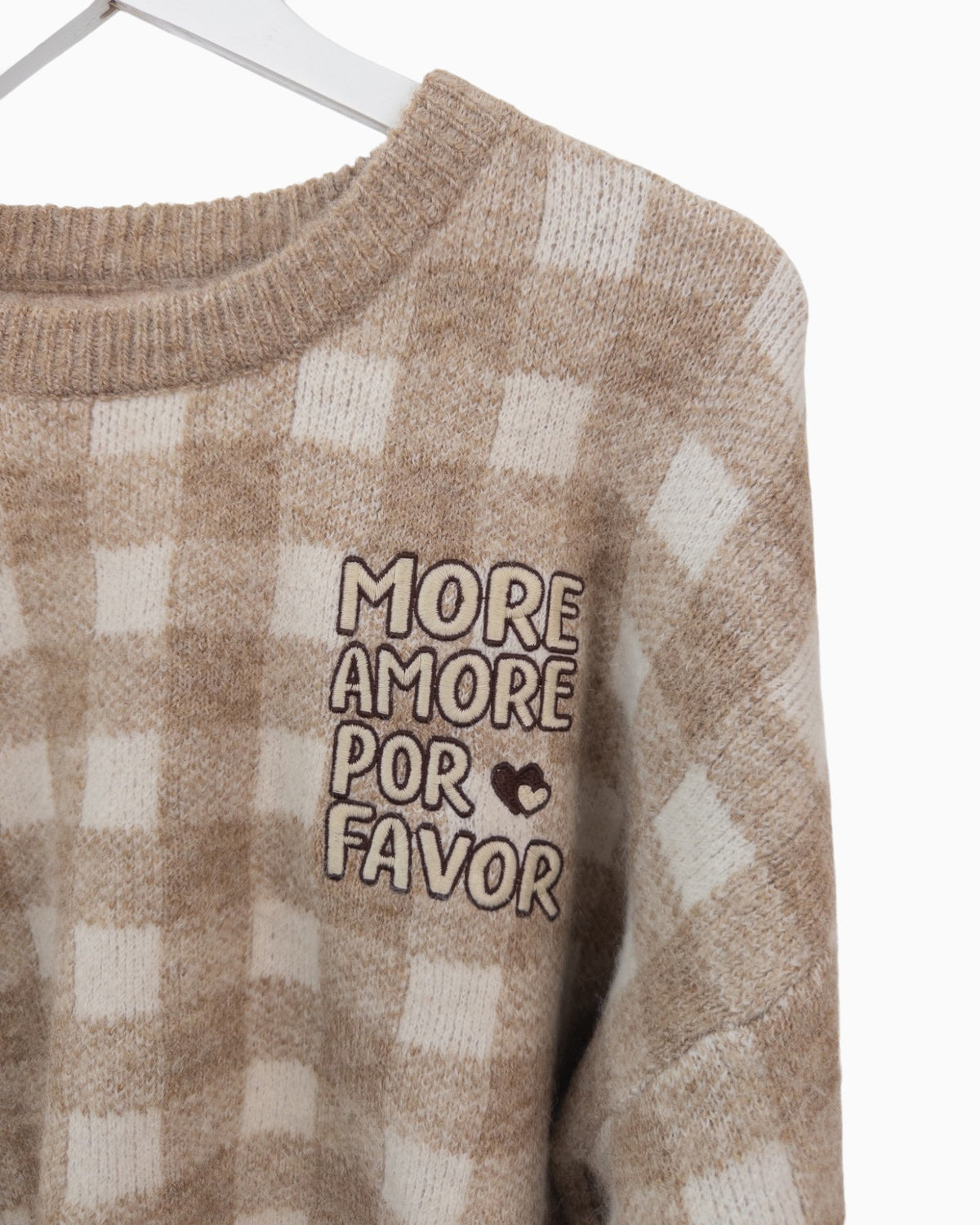 Karopullover More Amore beige