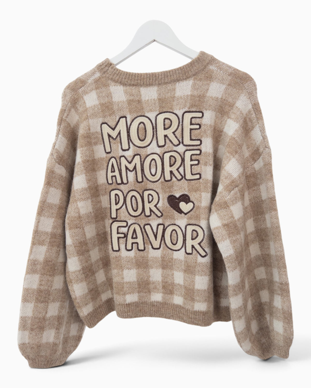 Karopullover More Amore beige