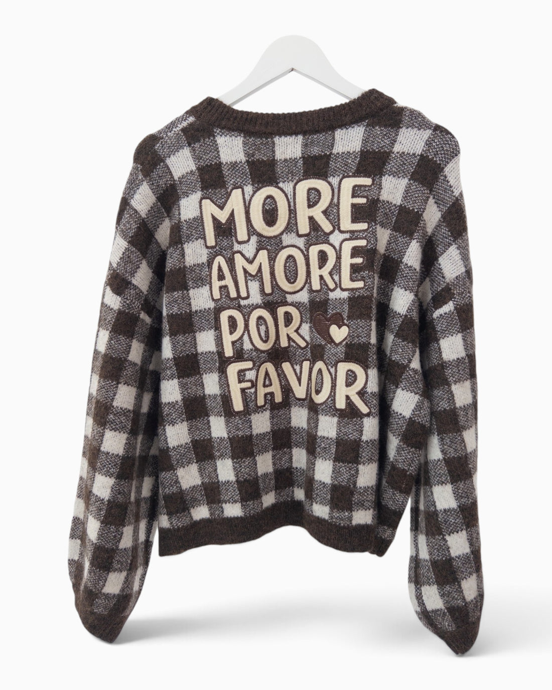 Karopullover More Amore dunkelbraun