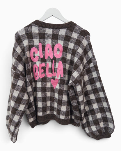 Karopullover Ciao Bella braun creme