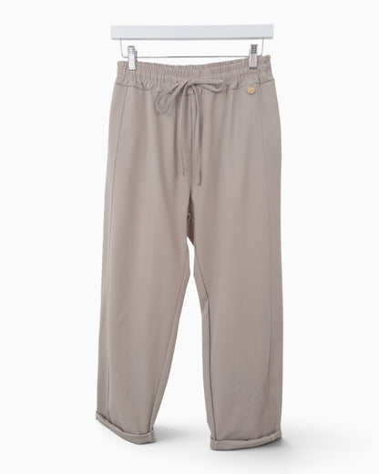 Hose mit Ziernaht taupe