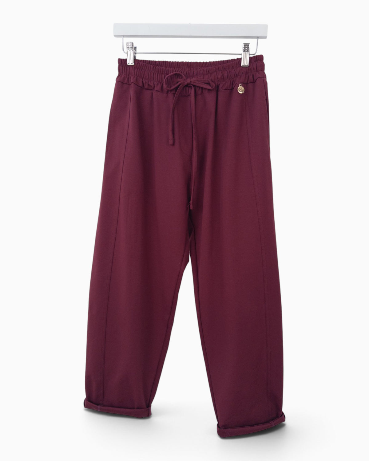 Hose mit Ziernaht weinrot