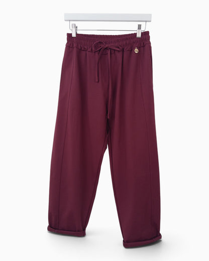 Hose mit Ziernaht weinrot