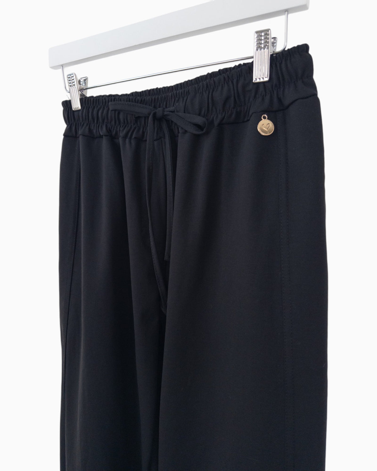 Hose mit Ziernaht schwarz