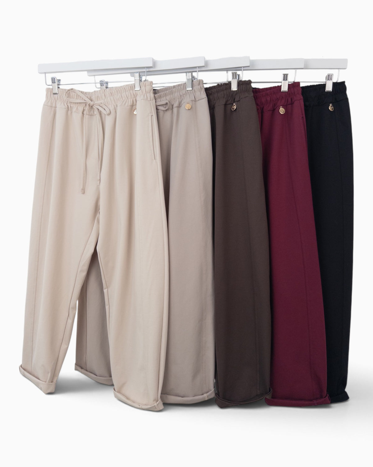 Hose mit Ziernaht sand