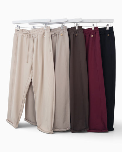 Hose mit Ziernaht sand
