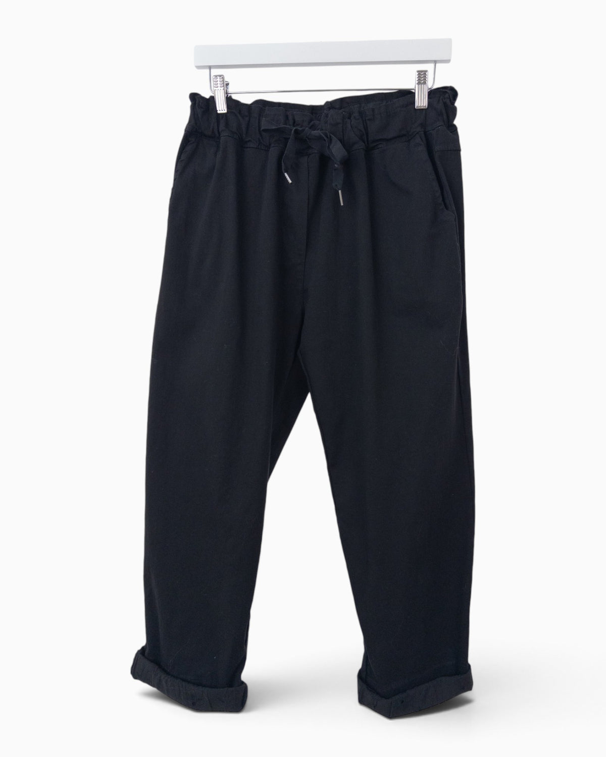 Hose mit gerafftem Bund schwarz