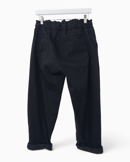 Hose mit gerafftem Bund schwarz