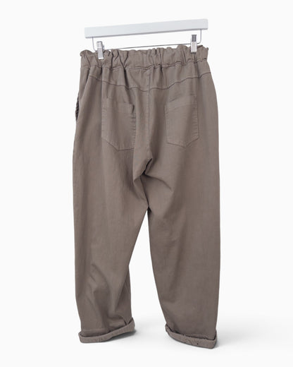 Hose mit gerafftem Bund taupe