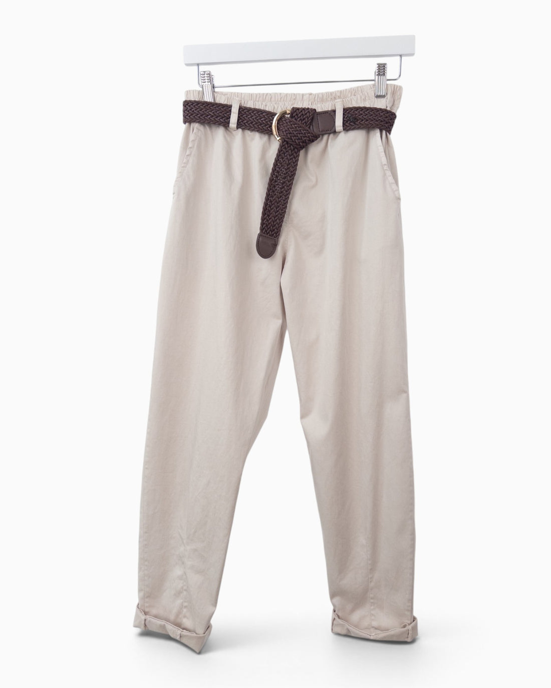 Hose mit Gürtel sand