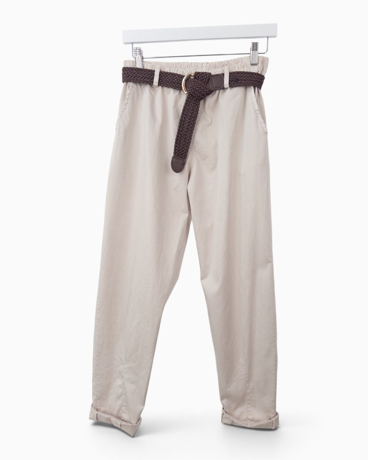 Hose mit Gürtel sand